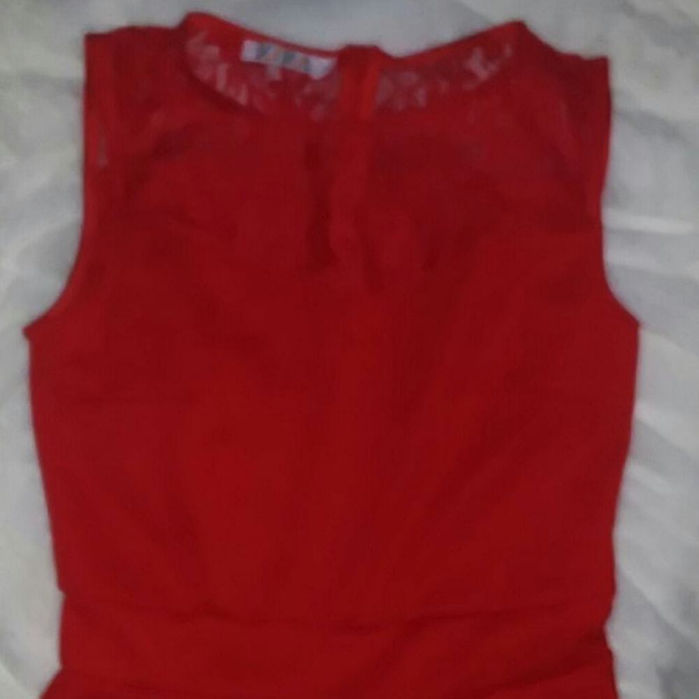 Red lace dress